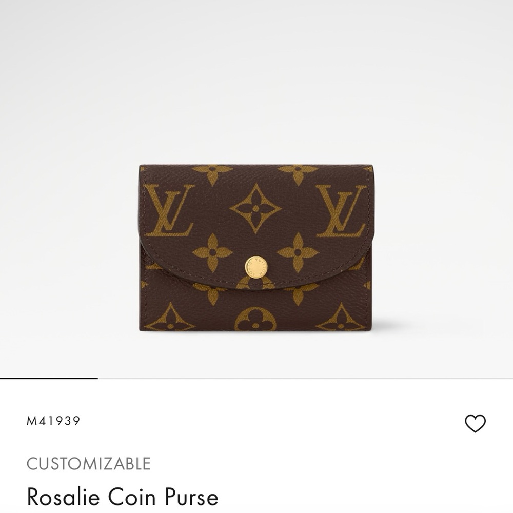 Louis Vuitton Brown Monogram Rosalie Coin Purse with Gold Snap